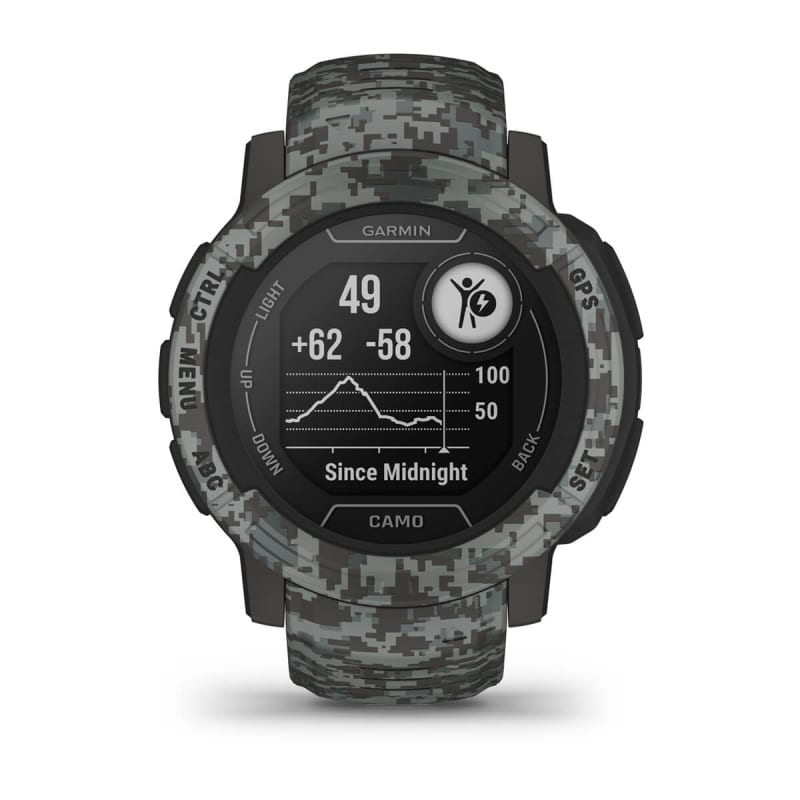 Garmin Instinct 2 Camo Edition 45mm Rugged GPS Smartwatch, Graphite Camo 