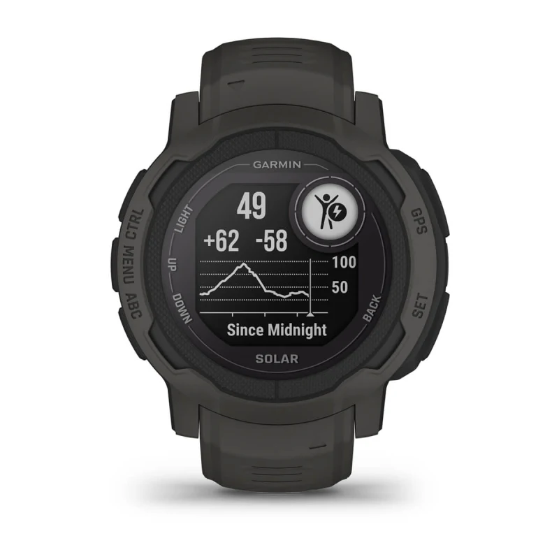 Bracelet d'activités GARMIN Instinct 2 Solar Gris foncé 0,79″ Noir Graphite  - DIAYTAR SÉNÉGAL