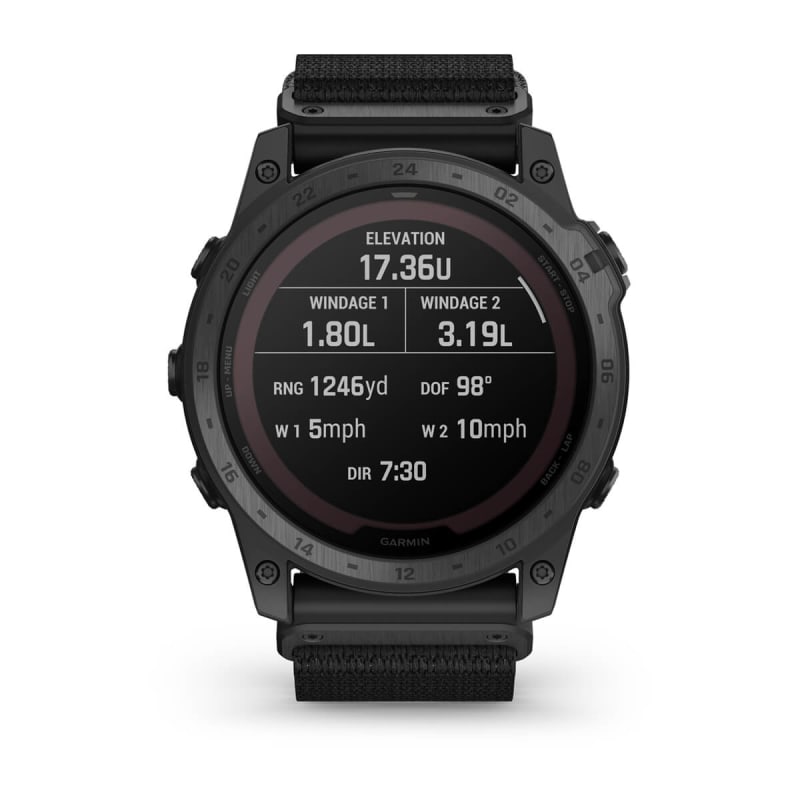  Garmin tactix 7, Pro Ballistics Edition, Ruggedly Built Tactical  GPS Watch with Solar Charging Capabilities, Applied Ballistics and Nylon  Band,Black : Electronics