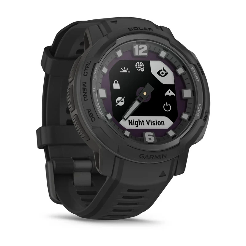 Garmin Instinct Crossover Solar - Tactical Edition, Rugged Hybrid  Smartwatch with Solar, Tactical-Specific Features, Analog Hands and Digital  Display, Black 