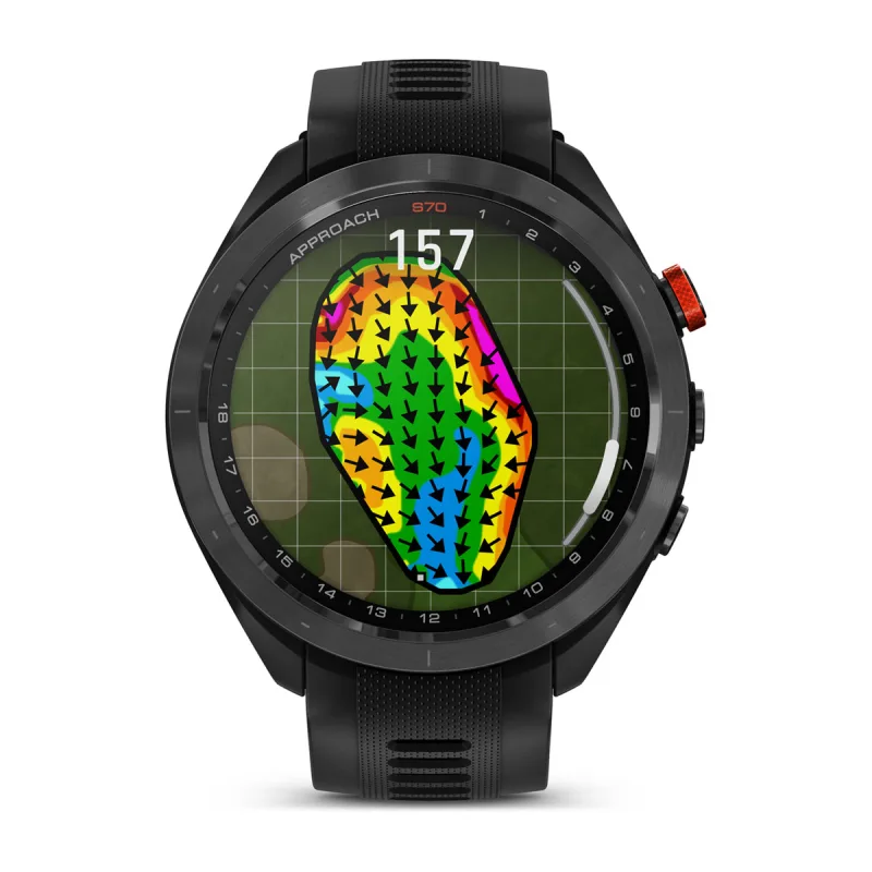 【美品】GARMIN APPROACH S70 47MM  BLACK保護シールも貼ってあります