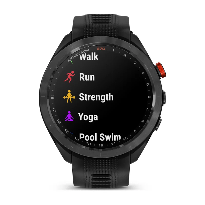 【美品】GARMIN APPROACH S70 47MM  BLACK保護シールも貼ってあります