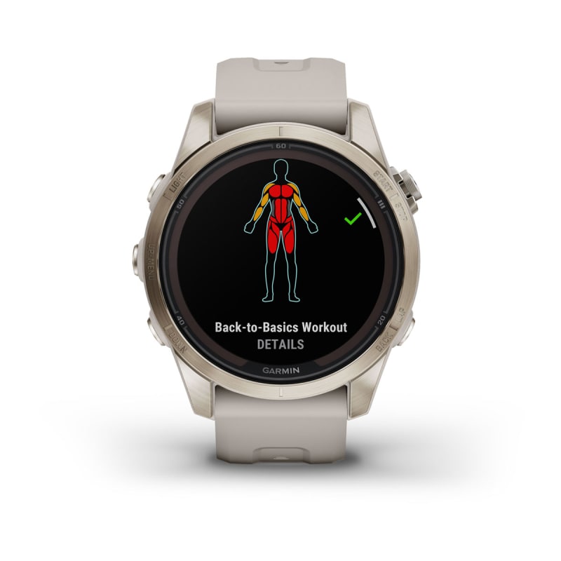 Garmin Fenix 7S Pro–Zafiro Solar Edition Dorado con correa arena