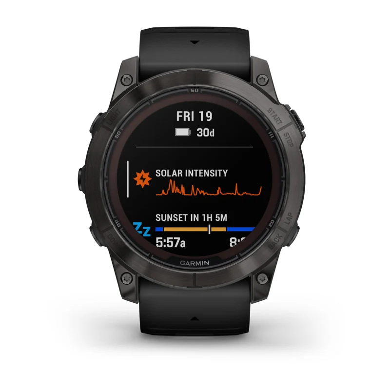 Montre Garmin Fenix 7 Pro Sapphire Solar Edition Titane avec revêtement en  Carbon Gray DLC et