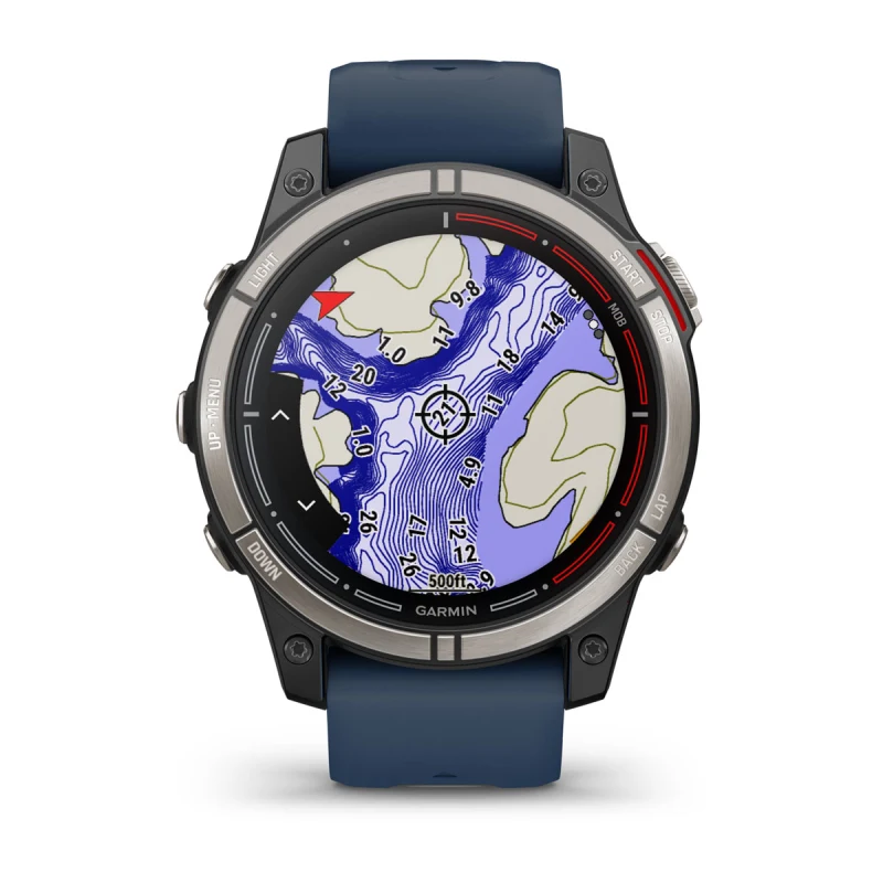Pour Garmin Quatix 7 Pro 22 mm Bracelet de montre en silicone avec trou de  boucle pliante (bleu nuit)