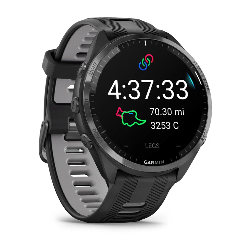 Garmin Forerunner® 965 Running Smartwatch, Colorful AMOLED Display,  Training Metrics and Recovery Insights, Black and Powder Gray 