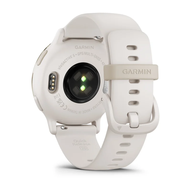 ⚡Reloj Garmin vívoactive 5 blanco con detalles dorados, 010-02862-11.