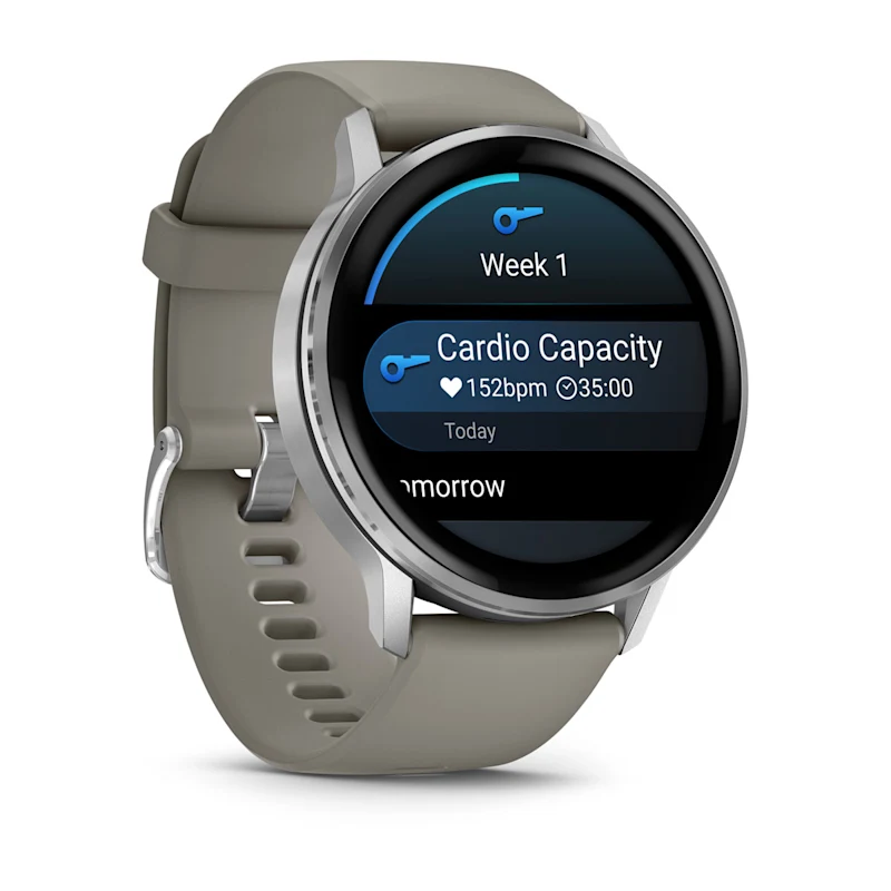 GARMIN Venu シルバー Garmin Venu 4 45mm Silver Bezel With Silver Gray Band - 010