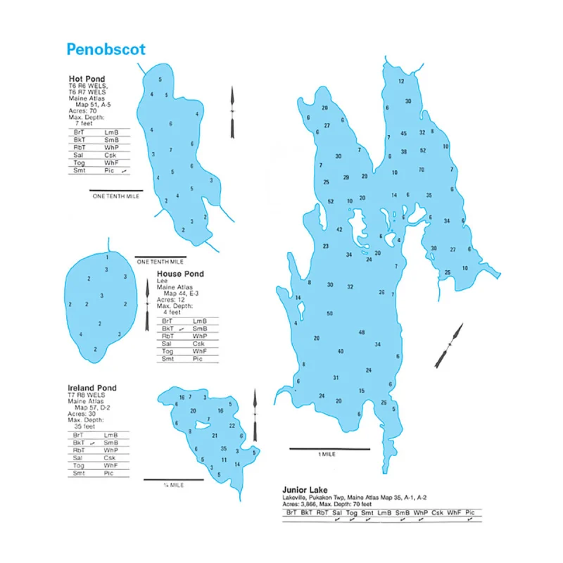 Maine Fishing Maps, ME Lake Maps. Inshore and Offshore Charts