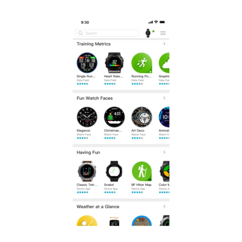 Garmin IQ Store Apps