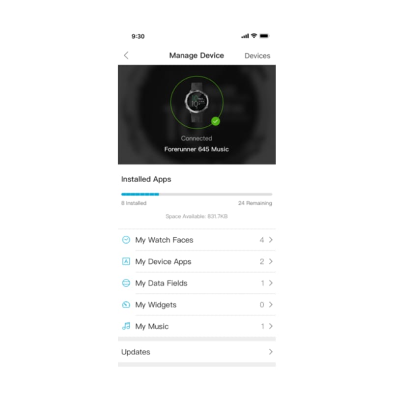 Garmin store app top