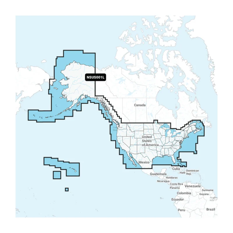 Garmin Navionics+™ USA og kystområder i Canada – floder og kystnære søkort