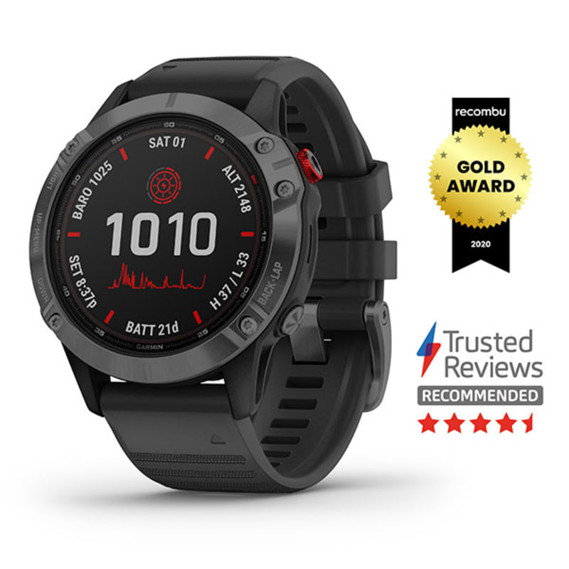  Garmin Fenix 6 Pro, Premium Multisport GPS Watch, Features  Mapping, Music, Grade-Adjusted Pace Guidance and Pulse Ox Sensors, Black  (Renewed) : Electronics